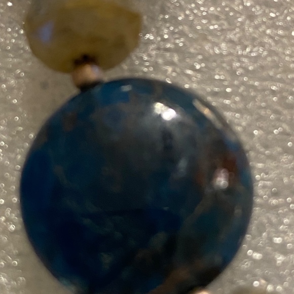 Black Labradorite and Flower Jade Necklace and Earrings Set - Picture 7 of 12